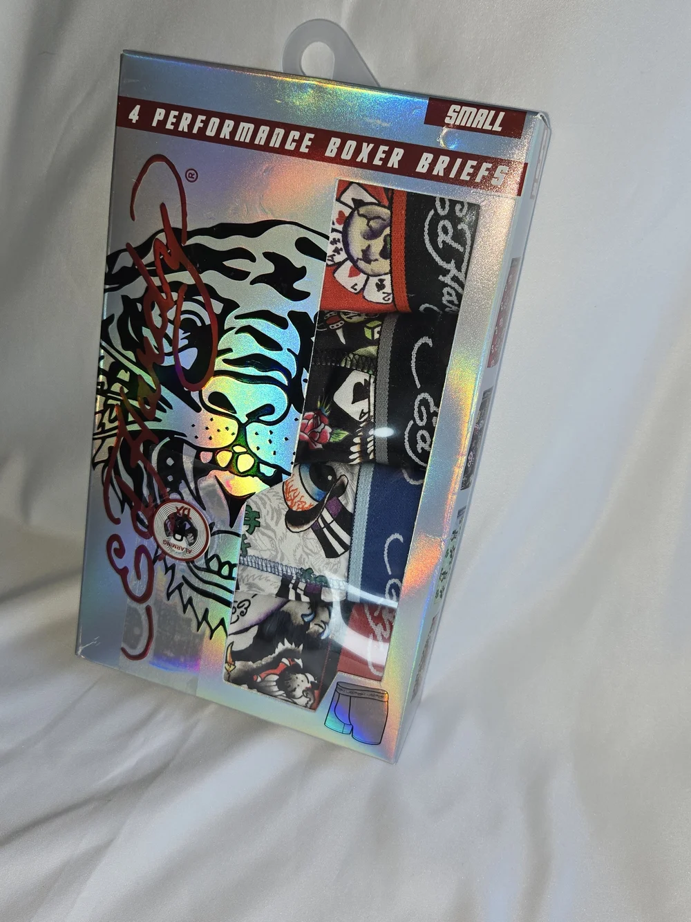 Ed Hardy 4 Performance Boxer Briefs Underwear New in Box Small Wicking